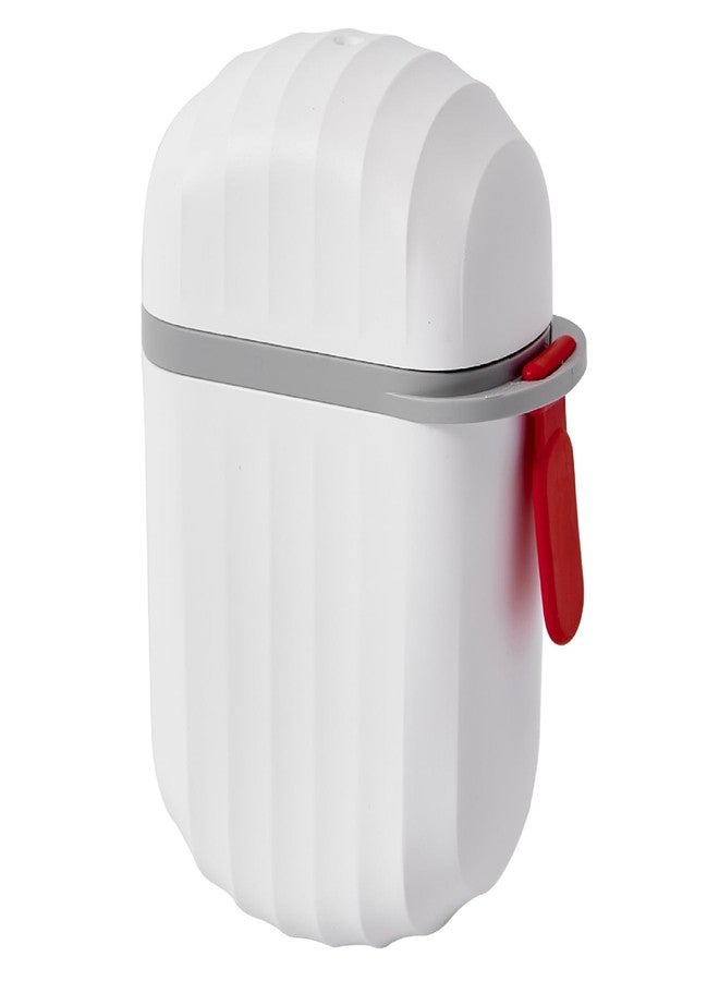 Chchmu Soap Holder Travel Portable Soap Dish with Handle Sealed Capsule Soap Saver Tray with Lid for Travel Hiking Waterproof Dustproof Soap Bar Container for Kitchen Shower Bathroom, White - Image 1